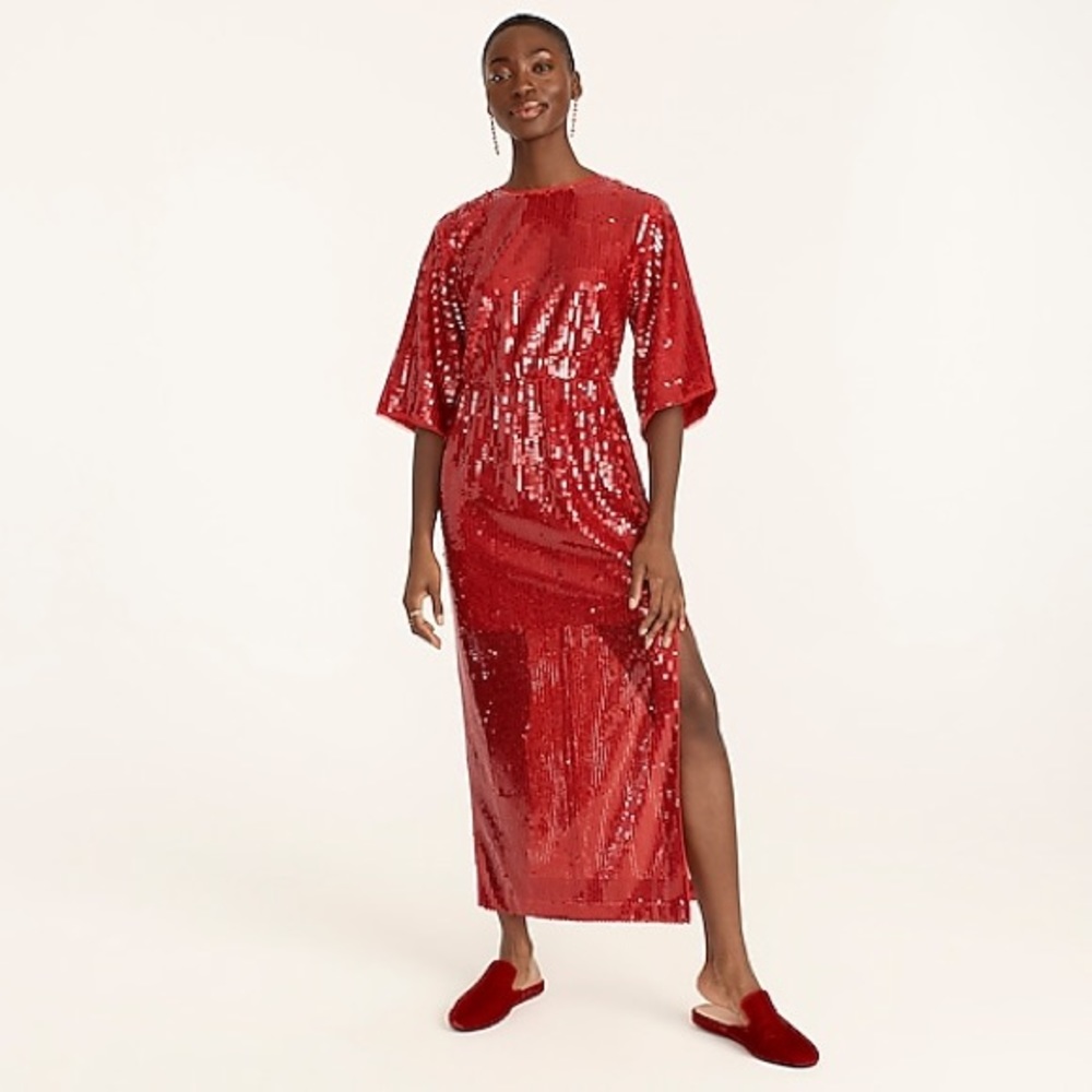 Sequin V-back dress